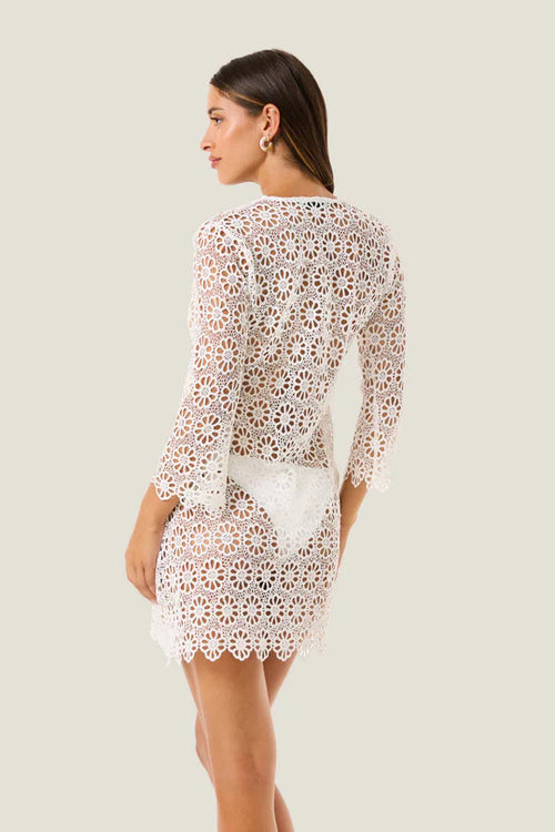 4GIVENESS - Abito corto fiocchetto seno in macrame'